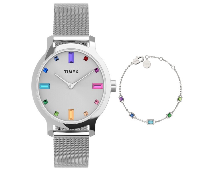 Timex Transcend 31mm Stainless Steel Mesh Band Watch