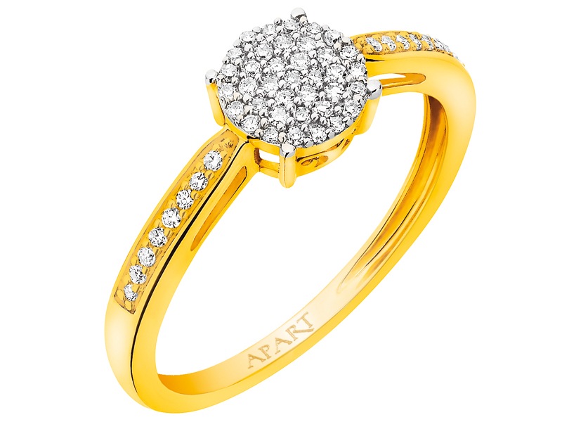 Pierścionek Z żółtego Złota Z Diamentami Wzór 160324 Apart