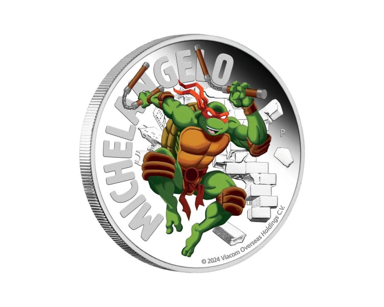 Wojownicze Żółwie Ninja - Michelangelo - 1oz - 2024 - Proof