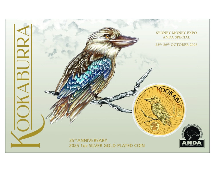 Kookaburra 35th Anniversary - 1oz - 2025 - Gold Plated - Proof