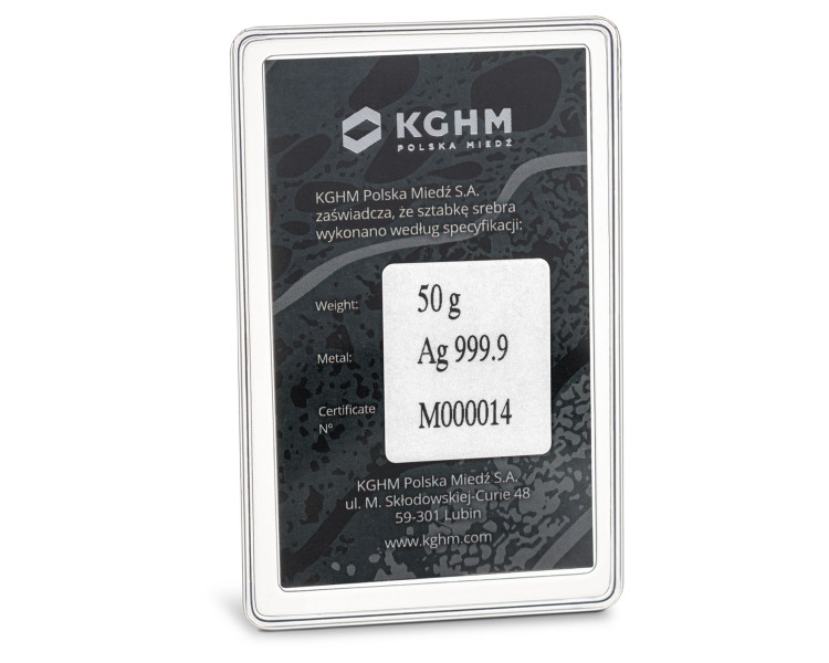 Srebrna Sztabka 50g KGHM (24h)