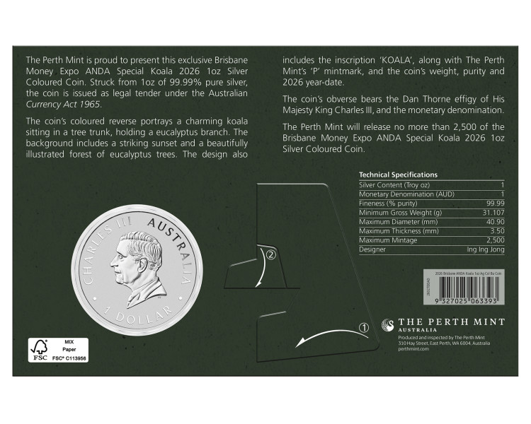 Australian Koala 1oz Brisbane Money Expo 2026 – Edycja kolorowa