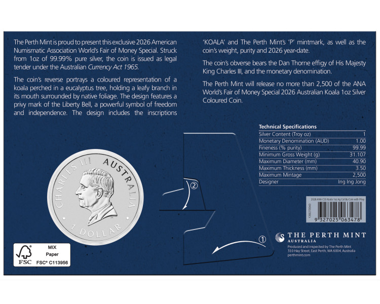 Australian Koala 1oz - ANA COIN SHOW Special 2026 - Edycja Kolorowa