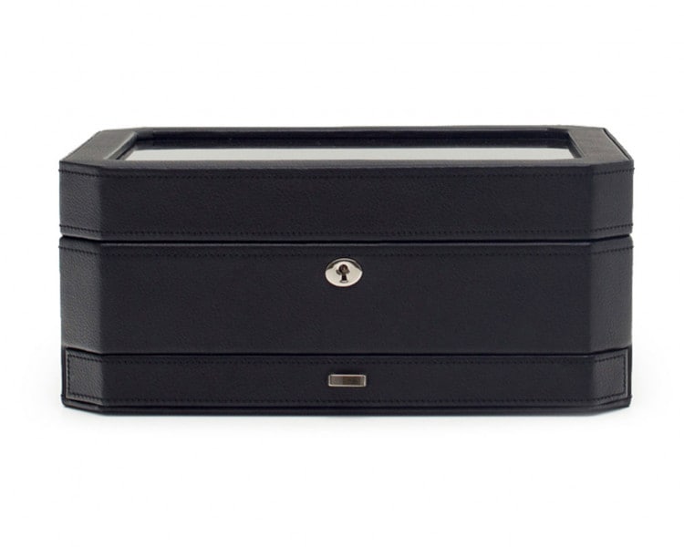 Windsor 10 piece Watch Box with Drawer Black