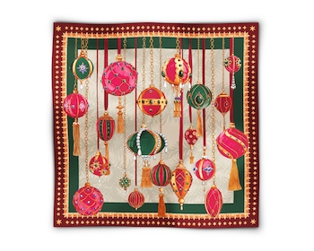 Silk scarf - Christmas Magic, 85 x 85 cm