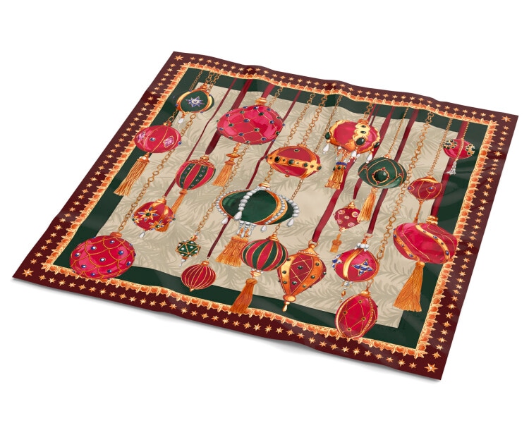 Hedvabný šátek - Christmas Magic, 45 x 45 cm