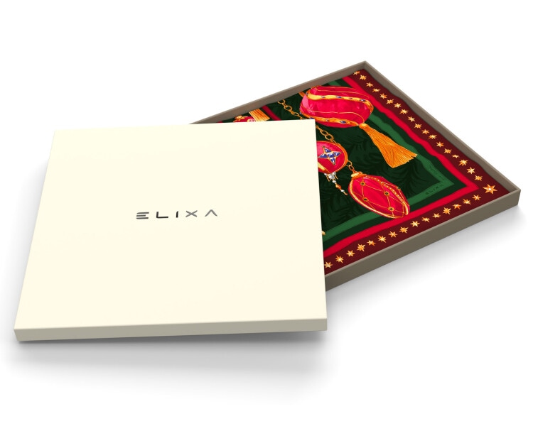 Hedvabný šátek - Christmas Magic, 45 x 45 cm