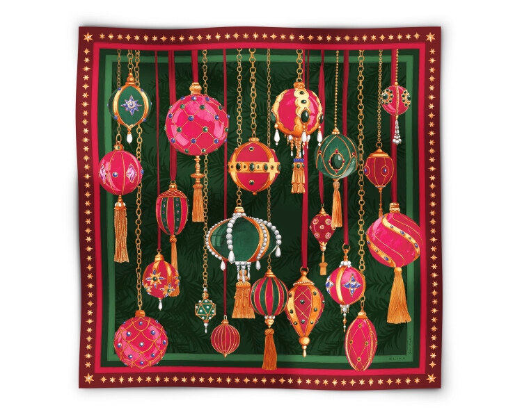 Apaszka jedwabna - Christmas Magic, 85 x 85 cm