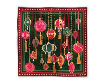 Silk scarf - Christmas Magic, 85 x 85 cm