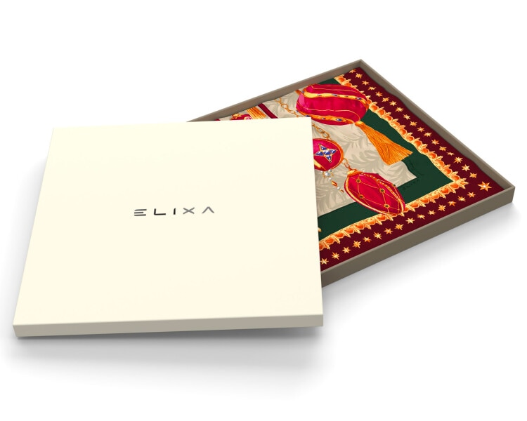 Hedvabný šátek - Christmas Magic, 45 x 45 cm