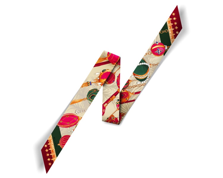 Szarfa jedwabna - Christmas Magic, 5,5 x 120 cm