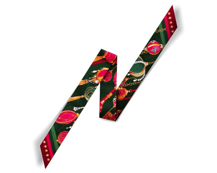 Szarfa jedwabna - Christmas Magic, 5,5 x 120 cm