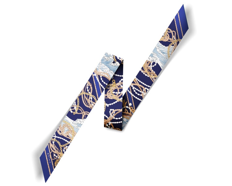 Szarfa jedwabna - Nautical Dreams, 5 x 120 cm