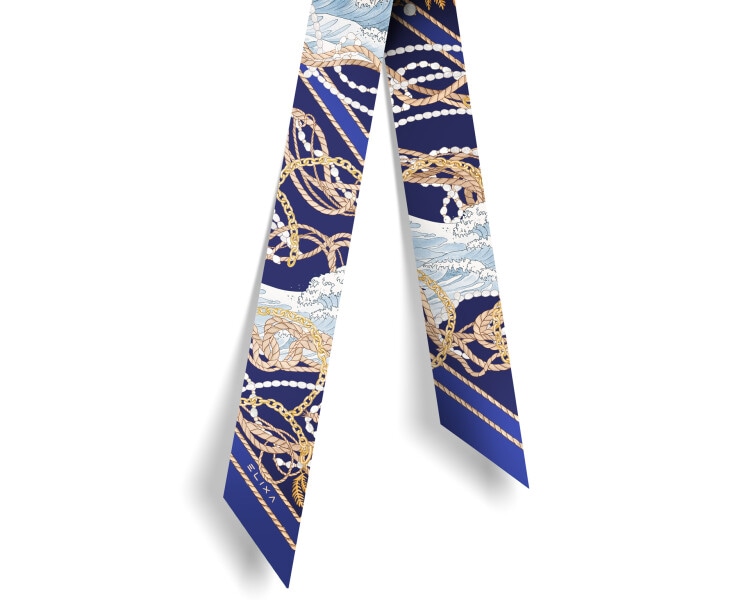Szarfa jedwabna - Nautical Dreams, 5 x 120 cm