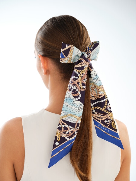 Szarfa jedwabna - Nautical Dreams, 5 x 120 cm