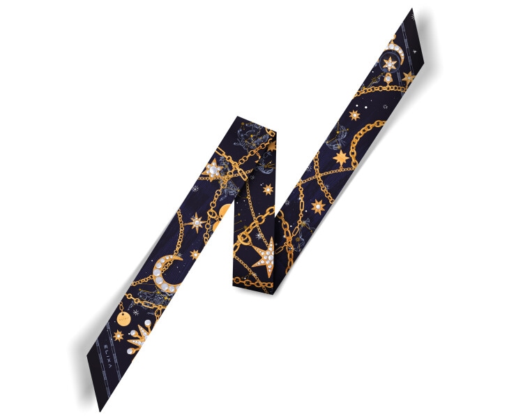 Szarfa jedwabna - Galactic Whisper, 5 x 120 cm