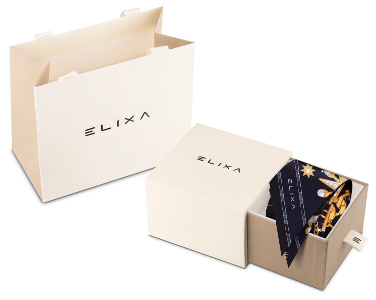 Szarfa jedwabna - Galactic Whisper, 5 x 120 cm