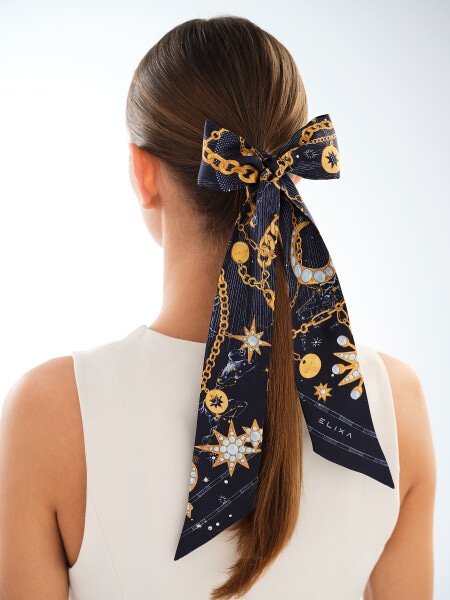 Szarfa jedwabna - Galactic Whisper, 5 x 120 cm