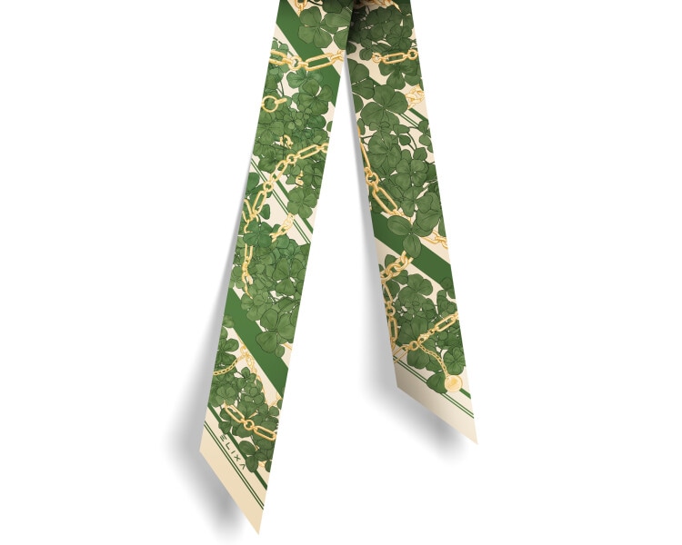Szarfa jedwabna - Fortune Garden, 5 x 120 cm