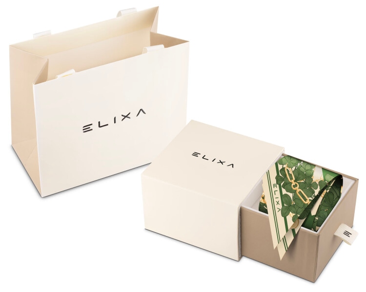 Szarfa jedwabna - Fortune Garden, 5 x 120 cm