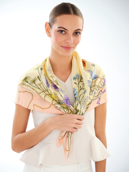 Apaszka jedwabna - Meadow Dreams, 85 x 85 cm