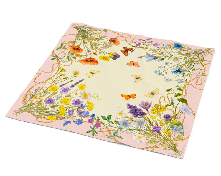 Apaszka jedwabna - Meadow Dreams, 44 x 44 cm