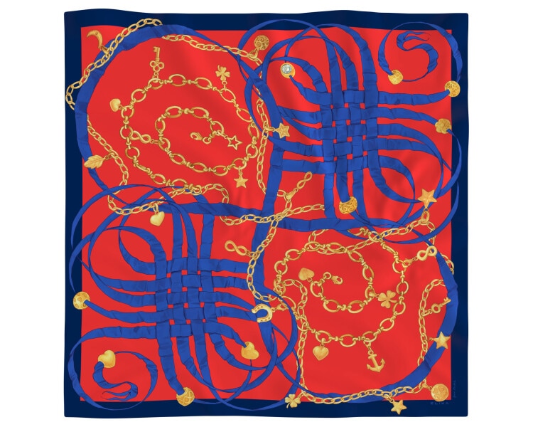 Apaszka jedwabna - Portofino Red, 85 x 85 cm