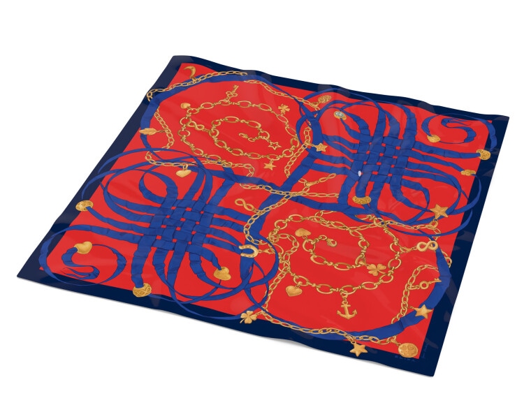 Apaszka jedwabna - Portofino Red, 85 x 85 cm