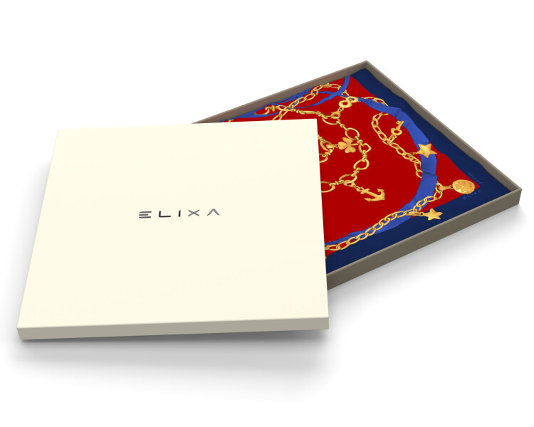 Apaszka jedwabna - Portofino Red, 85 x 85 cm