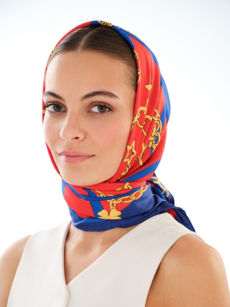 Apaszka jedwabna - Portofino Red, 85 x 85 cm