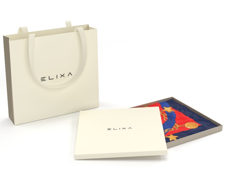 Apaszka jedwabna - Portofino Red, 44 x 44 cm