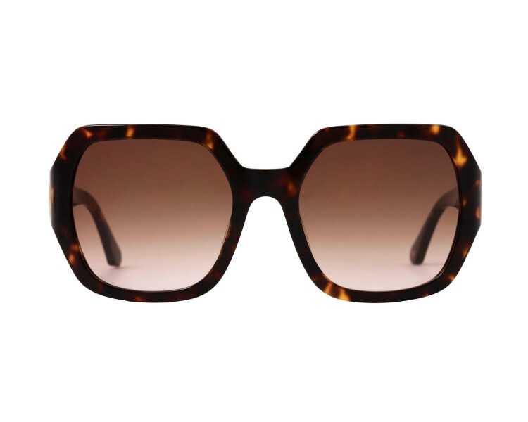 Okulary przeciwsłoneczne damskie, okrągłe, brązowe