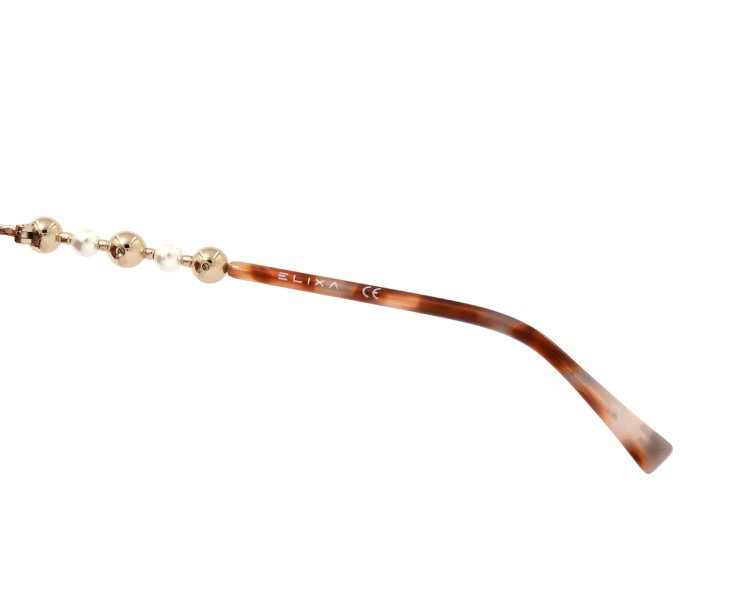 Okulary przeciwsłoneczne damskie, prostokątne, brązowe z ozdobnymi perłami