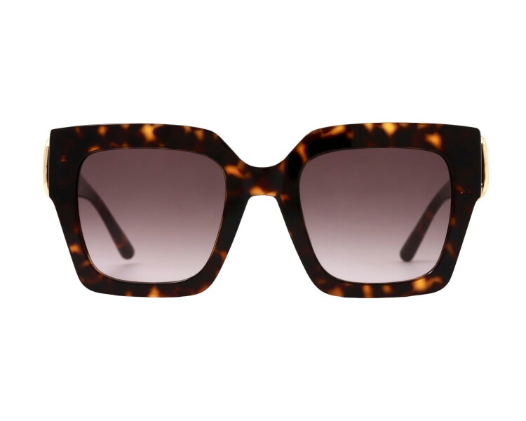 Okulary przeciwsłoneczne damskie, prostokątne, brązowe