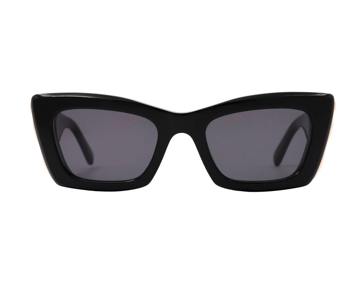 Okulary przeciwsłoneczne damskie, prostokątne, czarne