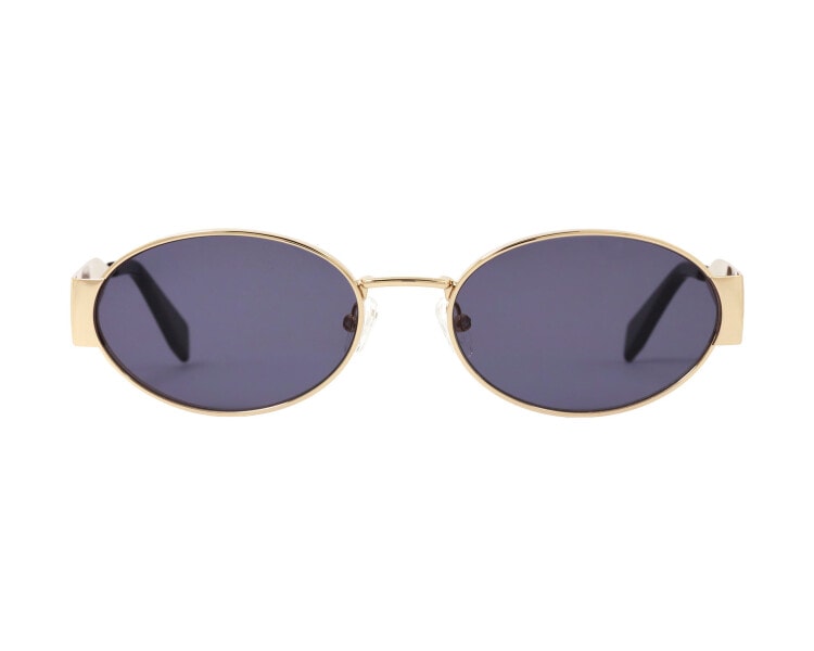Okulary przeciwsłoneczne damskie, okrągłe, złote