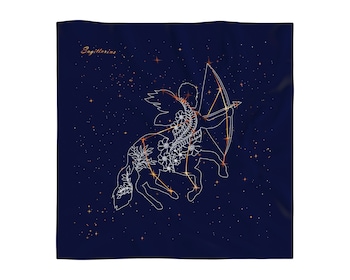 Hedvábný šátek se znamením zvěrokruhu – Střelec, 52 cm × 52 cm