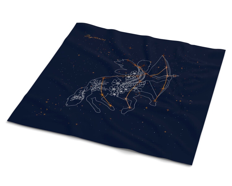 Hedvábný šátek se znamením zvěrokruhu – Střelec, 52 cm × 52 cm