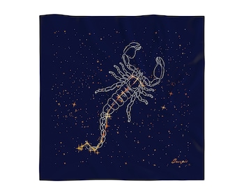 Hedvábný šátek se znamením zvěrokruhu – Štír, 52 cm × 52 cm
