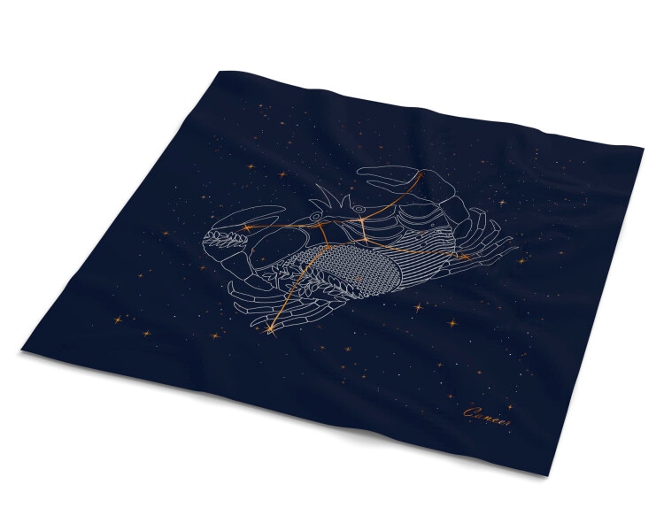 Hedvábný šátek se znamením zvěrokruhu – Rak, 52 cm × 52 cm