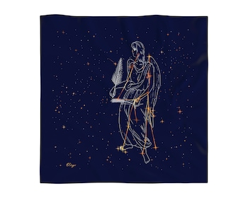 Hedvábný šátek se znamením zvěrokruhu – Panna, 52 cm × 52 cm