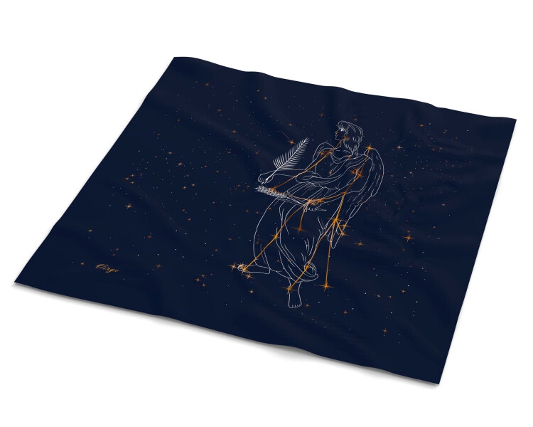 Hedvábný šátek se znamením zvěrokruhu – Panna, 52 cm × 52 cm