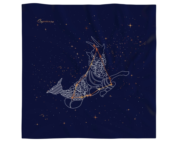Hedvábný šátek se znamením zvěrokruhu – Kozoroh, 52 × 52 cm