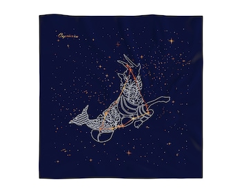 Hedvábný šátek se znamením zvěrokruhu – Kozoroh, 52 × 52 cm