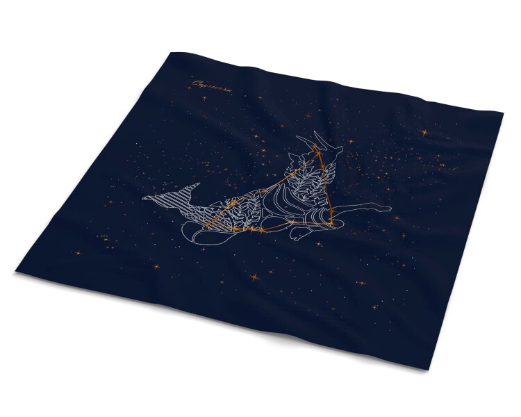 Hedvábný šátek se znamením zvěrokruhu – Kozoroh, 52 × 52 cm