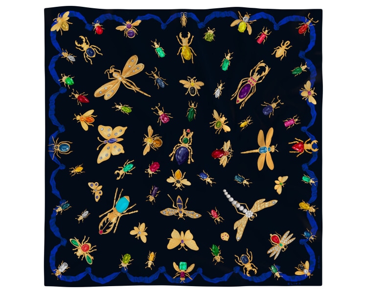Apaszka jedwabna - Whispering Wings, 85 x 85 cm