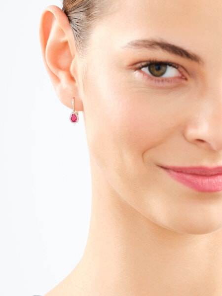 14 K Yellow Gold Earrings with Diamonds - fineness 14 K