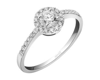 Pierścionek z białego złota z brylantami 0,51 ct - próba 585