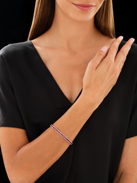 White gold bracelet with brilliants and rubies - fineness 14 K