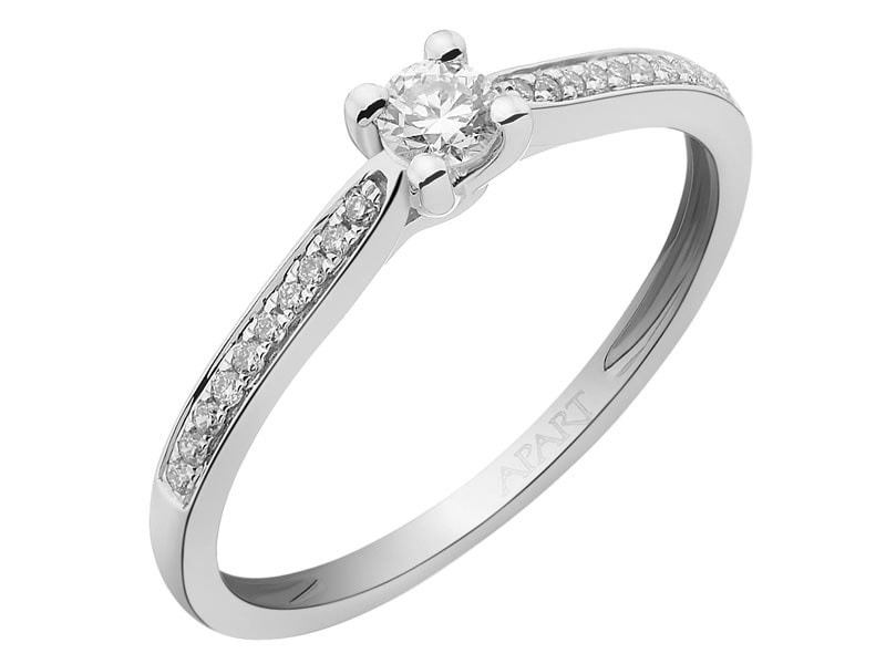 White gold ring with brilliants 0,20 ct - fineness 14 K
